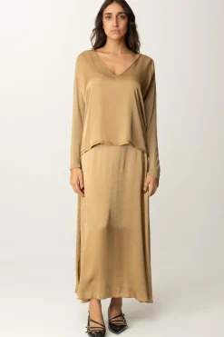 Manila Grace Maxi Gonna In SatinNOCE MOSCATA