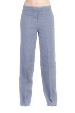 Manila Grace Pantalone Palazzo Vista Bassa con Tesche PosterioriGRIGIO