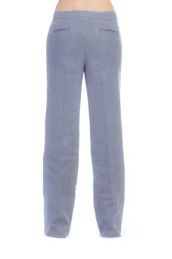 Manila Grace Pantalone Palazzo Vista Bassa con Tesche PosterioriGRIGIO