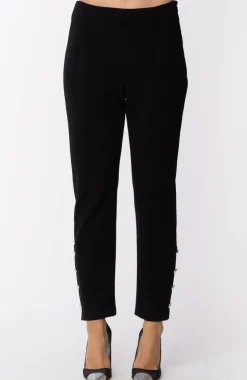 Manila Grace Pantalone Skinny con BottoniNERO