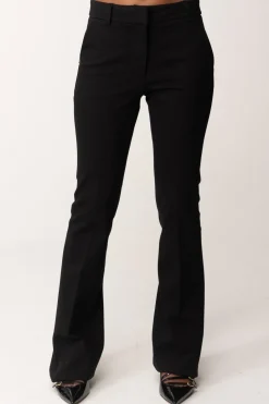 Manila Grace Pantaloni a Zampa con Placca LogoNERO