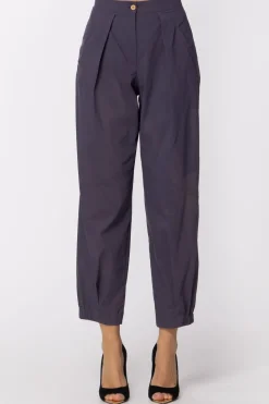 Manila Grace Pantaloni con Pinces Ed Elastico Alla CavigliaBLU