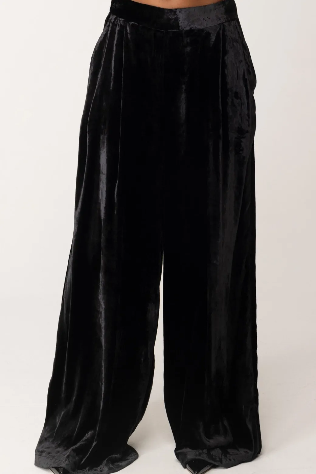 Manila Grace Pantaloni Palazzo In VellutoNERO