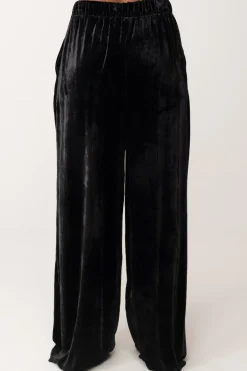 Manila Grace Pantaloni Palazzo In VellutoNERO
