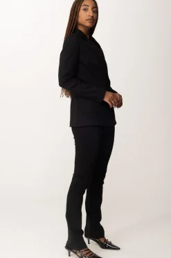 Manila Grace Pantaloni Skinny con PassantiNERO