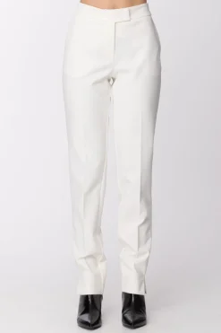 Manila Grace Pantaloni Stretch Vita Alta con Pattine DietroAVORIO