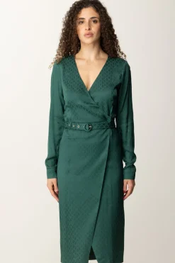 Marciano By Guess Abito Amalia Midi con CinturaFERN MOSS GREEN MONO
