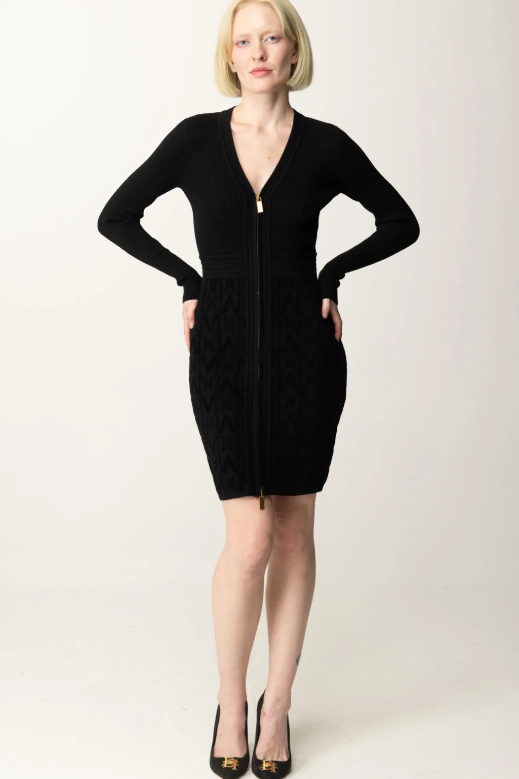 Marciano By Guess Abito In Maglia Herminone con Fantasia LogoJET BLACK A996