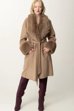 Marciano By Guess Cappotto Liliana con Frange e PellicciaSILK TAUPE