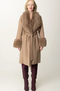 Marciano By Guess Cappotto Liliana con Frange e PellicciaSILK TAUPE
