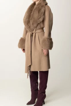 Marciano By Guess Cappotto Liliana con Frange e PellicciaSILK TAUPE