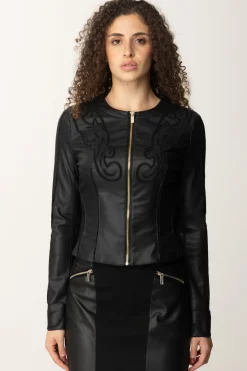 Marciano By Guess Giacca In Pelle con Ricami MelindaJET BLACK A996