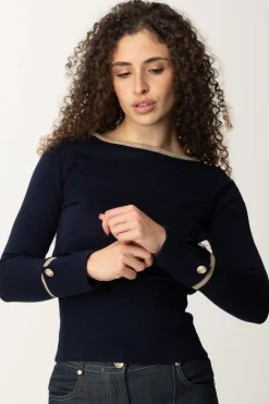 Marciano By Guess Maglia Molly Scollo a Barca e BottonciniSMART BLUE