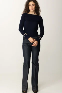 Marciano By Guess Maglia Molly Scollo a Barca e BottonciniSMART BLUE