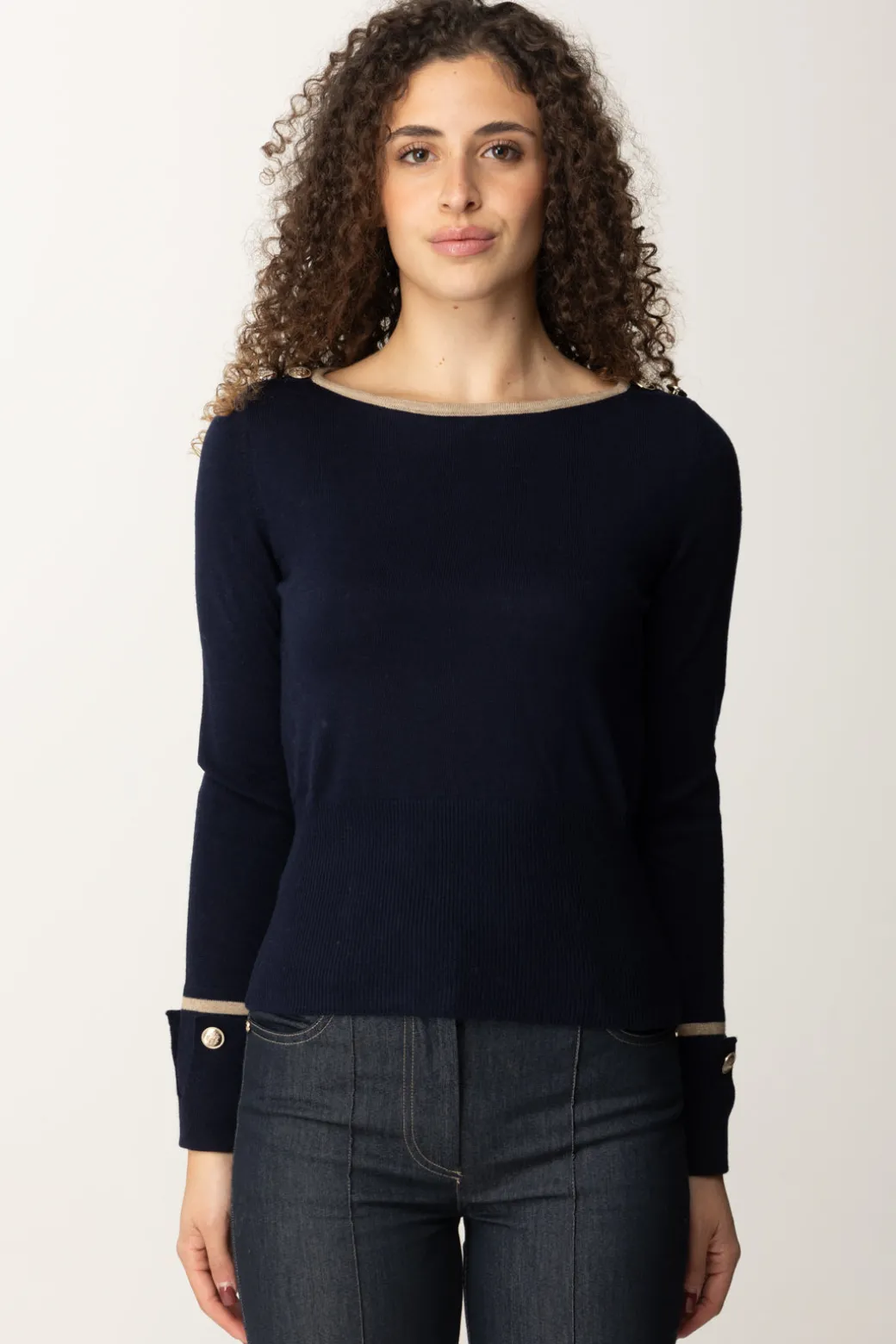 Marciano By Guess Maglia Molly Scollo a Barca e BottonciniSMART BLUE