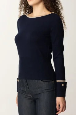 Marciano By Guess Maglia Molly Scollo a Barca e BottonciniSMART BLUE