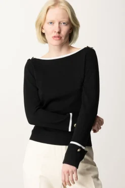 Marciano By Guess Maglia Molly Scollo a Barca e BottonciniJET BLACK A996