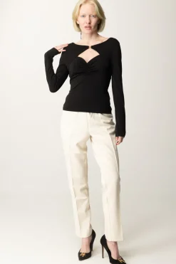 Marciano By Guess Maglia Olga con Cut-out e Scollo CuoreJET BLACK A996