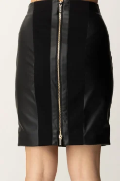 Marciano By Guess Minigonna In Ecopelle Anny con InsertiJET BLACK A996