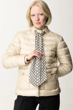 Marciano By Guess Piumino Corto Avery con FoulardEGGSHELL ECRU MULTI