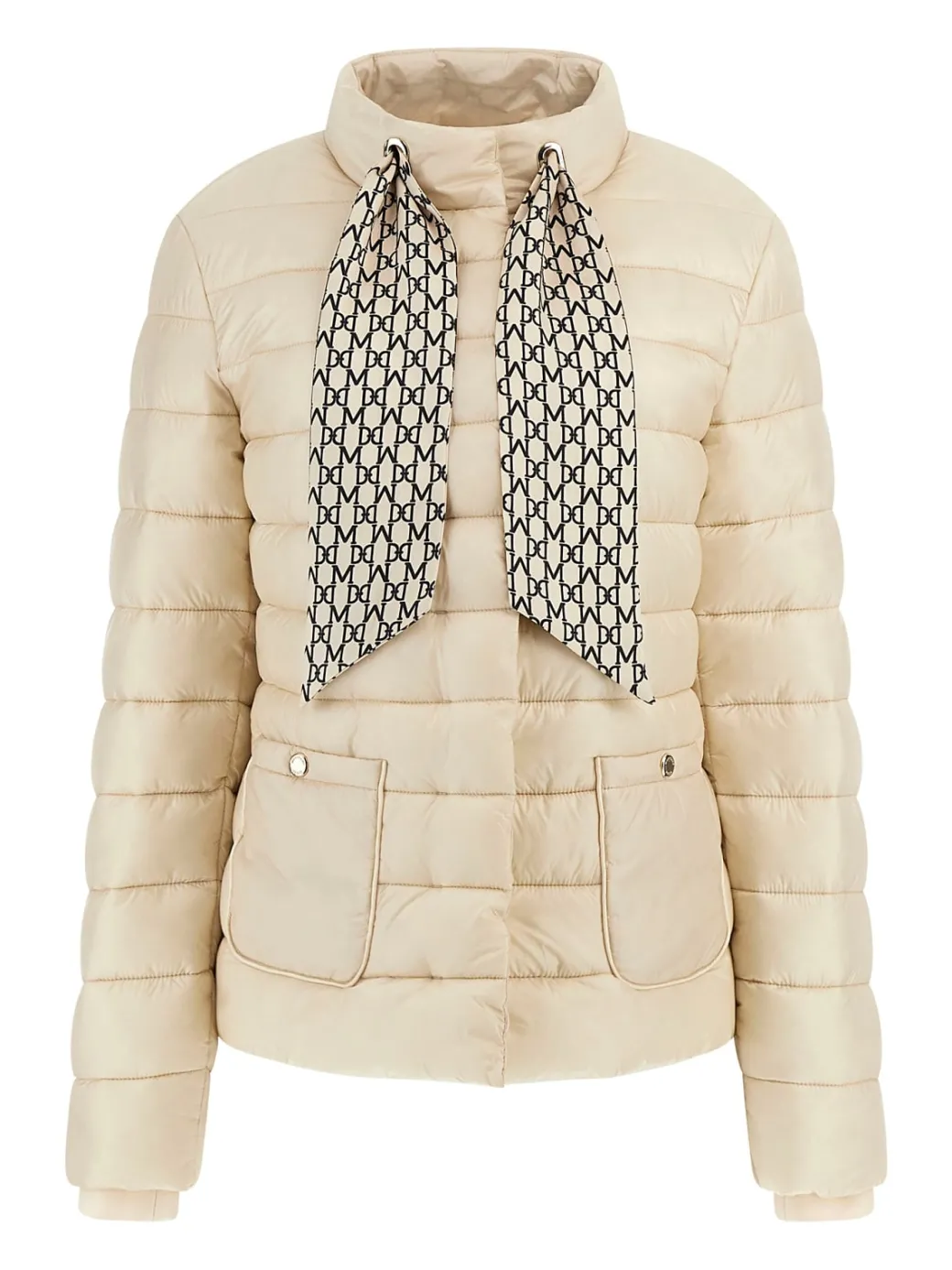 Marciano By Guess Piumino Corto Avery con FoulardEGGSHELL ECRU MULTI