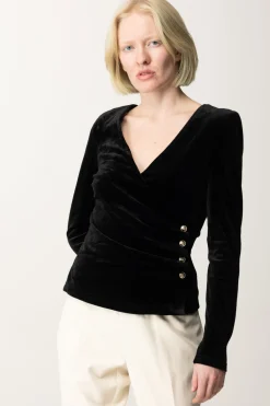 Marciano By Guess Top Pam In Velluto con BottoniJET BLACK A996