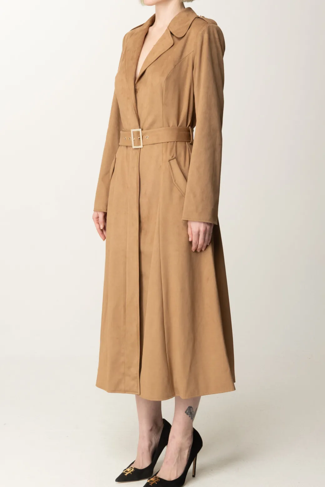 Marciano By Guess Trench Ingrid Scamosciato con CinturaMACCHIATO MULTI
