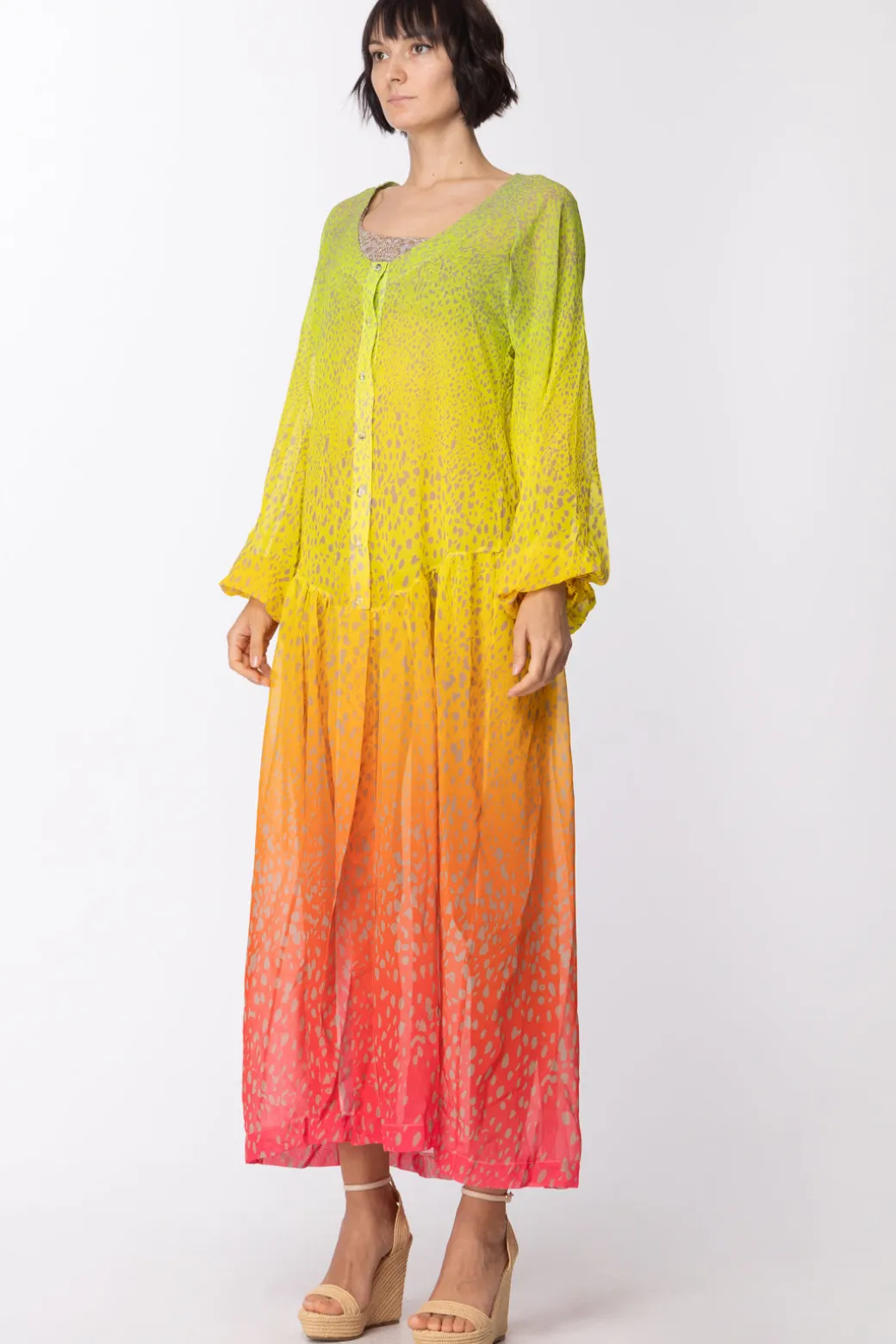 Me Fui Abito Lungo con Stampa MulticolorFANTASIA