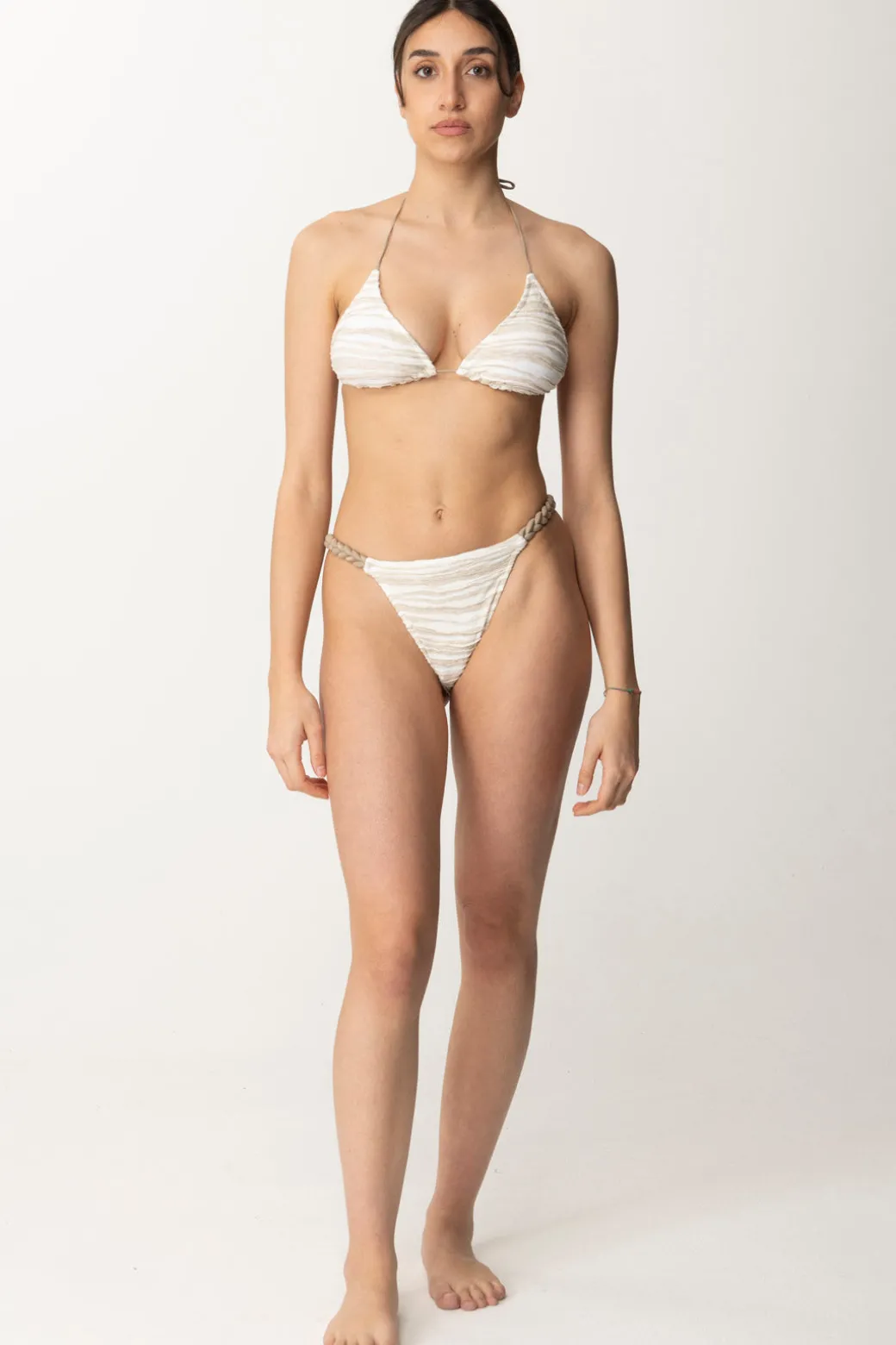 Me Fui Bikini a Triangolo con Intreccio Al FiancoBEIGE