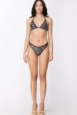 Me Fui Bikini con Paillettes e Slip AmericanoNERO
