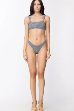 Me Fui Bikini Stampa Vichi con Ganci Da SalopetteNERO