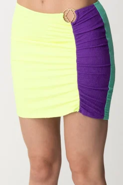 Me Fui Minigonna In Lycra Goffrata MulticolorACQUAMARINE