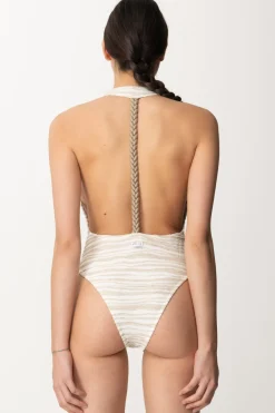 Me Fui Monokini Stampato con Intreccio Sul RetroBEIGE