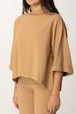 Meme Road Blusa a Collo AltoCAMMELLO