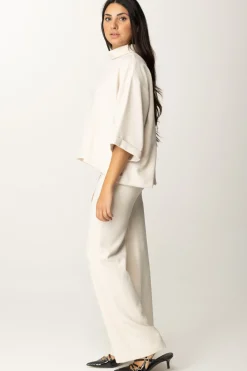 Meme Road Blusa a Collo AltoPANNA