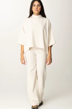 Meme Road Blusa a Collo AltoPANNA