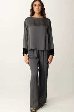 Meme Road Blusa Oversize con Dettagli In VellutoVULCANO