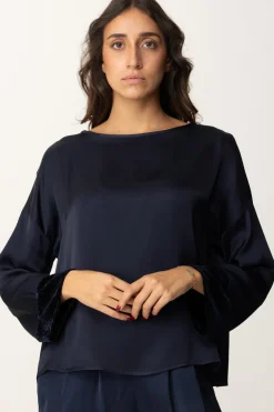 Meme Road Blusa Oversize con Dettagli In VellutoBLU