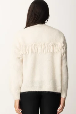 Meme Road Cardigan Aperto con Frange Sul RetroPANNA