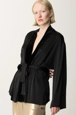 Meme Road Kimono In SatinNERO