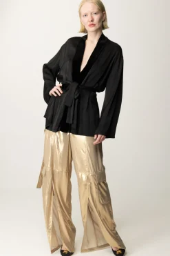 Meme Road Kimono In SatinNERO