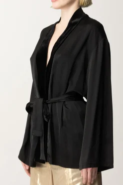 Meme Road Kimono In SatinNERO