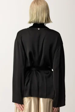 Meme Road Kimono In SatinNERO