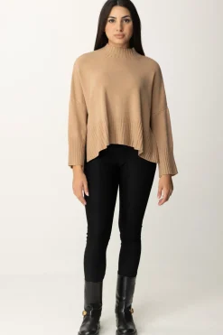 Meme Road Maglia Svasata con Spacchi LateraliCAMMELLO