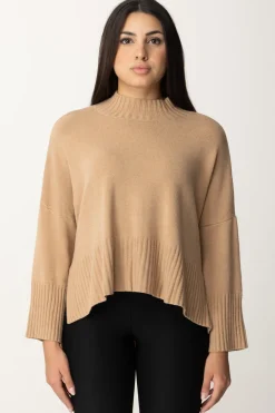 Meme Road Maglia Svasata con Spacchi LateraliCAMMELLO