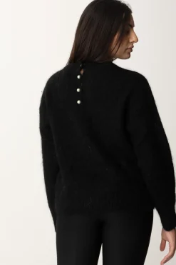 Meme Road Maglioncino con Bottoncini Sul RetroNERO