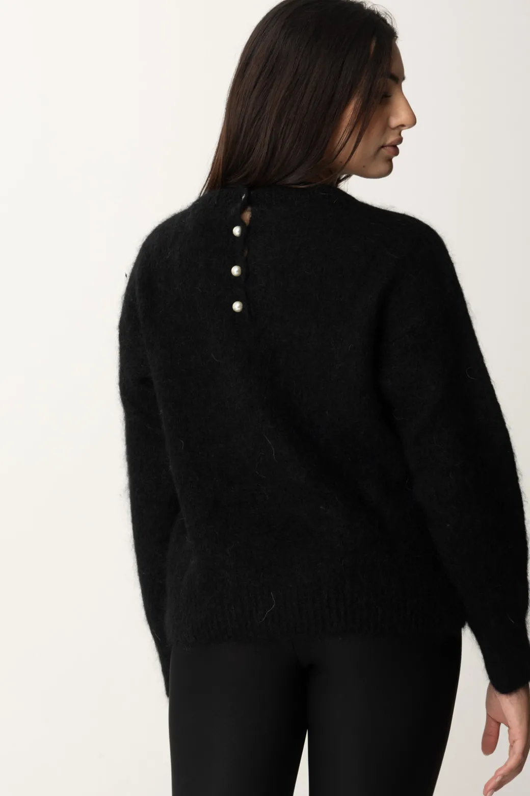 Meme Road Maglioncino con Bottoncini Sul RetroNERO