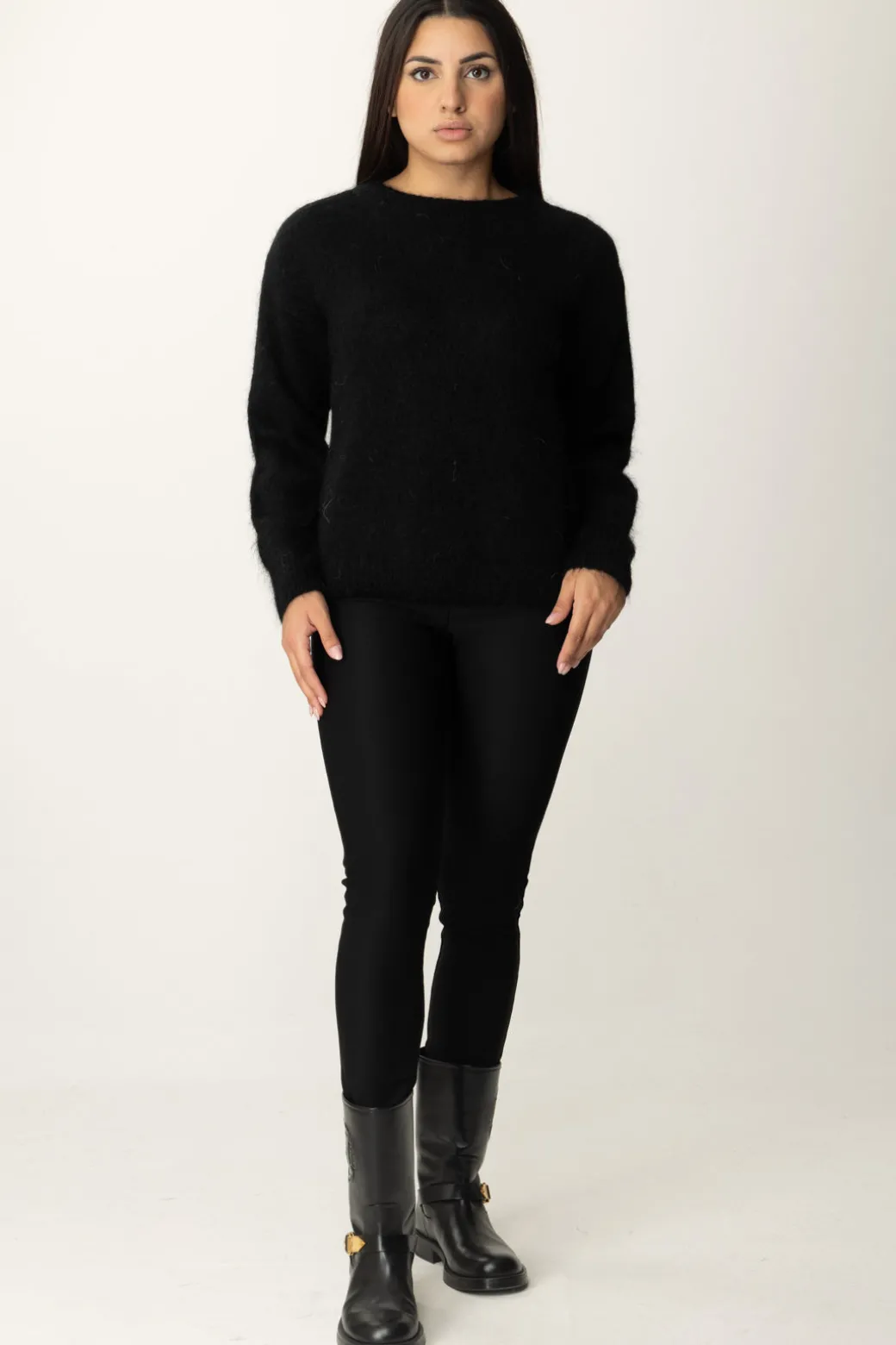 Meme Road Maglioncino con Bottoncini Sul RetroNERO