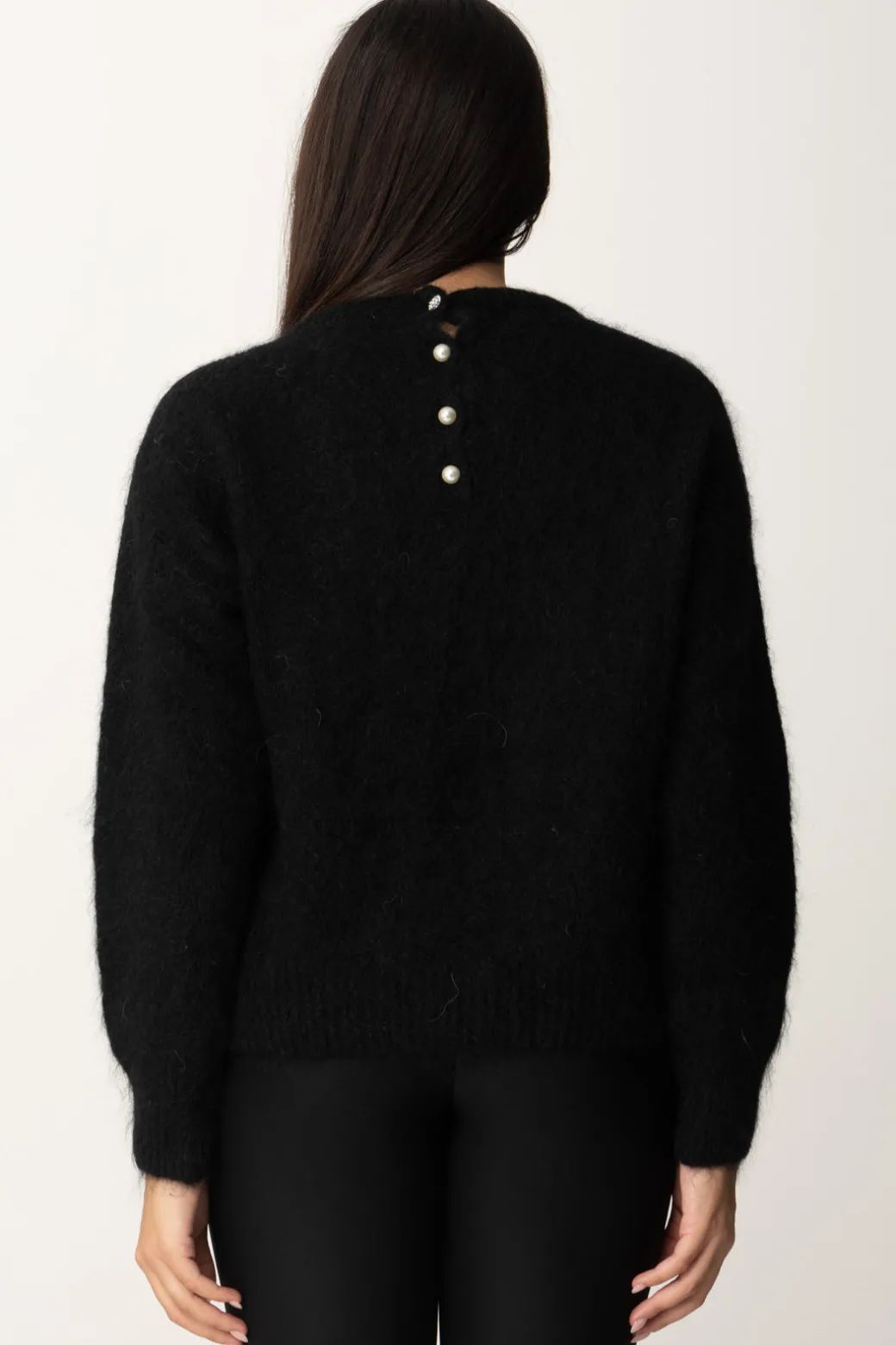 Meme Road Maglioncino con Bottoncini Sul RetroNERO