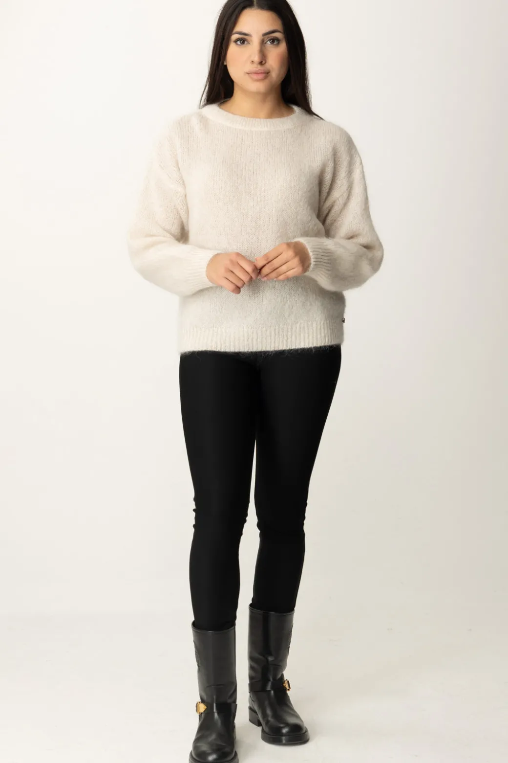 Meme Road Maglioncino con Bottoncini Sul RetroPANNA